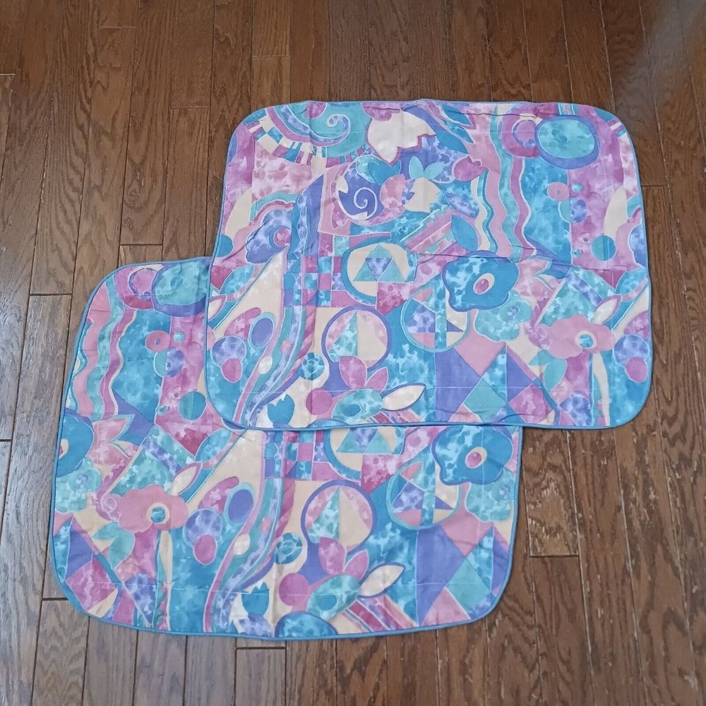 2 Vintage‎ Springs 90's Pillow Shams Standard Size Geometric Shapes 90's USA